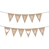 Bride To Be Girlande Deko, JGA Deko Frauen Jute Boho Banner, Bride To Be Wimpelkette JGA...