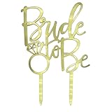 Oblique Unique® Torten Kuchen Topper Aufsatz Bride to Be in Gold für Hochzeit JGA...
