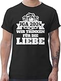 T-Shirt Herren - Junggesellenabschied Männer - JGA 2024 - Wir trinken für die Liebe - L...