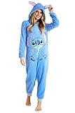 Disney Onesie Damen - Stitch Einteiler Pyjama - Eeyore, Minnie, Maleficent Schlafanzug...