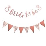 JGA Deko Accessoires Bride to be Banner Rosegold, Braut to be Deko Girlande Banner...