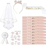 Deko Schärpe Set, 15PCS Braut to Be und Team Bride Schärpe Set mit 10 Team Bride...