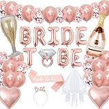 Xietaea Bride to Be Party Dekorations - 36 Stück Roségold JGA Frauen Accessoires mit...